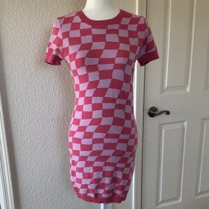 Forever 21 Pink and White Patterned Mini Dress